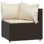 vidaXL Set muebles de jardín 4 piezas y cojines ratán sintético marrón vidaXL Set muebles de jardín 4 piezas y cojines ratán sintético marrón
