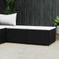 vidaXL Reposapiés de jardín con cojines 2 uds ratán sintético negro vidaXL Reposapiés de jardín con cojines 2 uds ratán sintético negro