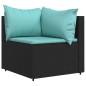 vidaXL Set de muebles de jardín 3 pzas y cojines ratán sintético negro vidaXL Set de muebles de jardín 3 pzas y cojines ratán sintético negro