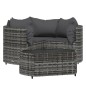 vidaXL Set de muebles de jardín 4 pzas y cojines ratán sintético gris vidaXL Set de muebles de jardín 4 pzas y cojines ratán sintético gris