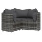 vidaXL Set de muebles de jardín 4 pzas y cojines ratán sintético gris vidaXL Set de muebles de jardín 4 pzas y cojines ratán sintético gris