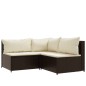 vidaXL Set muebles de jardín 3 piezas y cojines ratán sintético marrón vidaXL Set muebles de jardín 3 piezas y cojines ratán sintético marrón