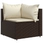 vidaXL Set muebles de jardín 3 piezas y cojines ratán sintético marrón vidaXL Set muebles de jardín 3 piezas y cojines ratán sintético marrón