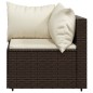 vidaXL Set muebles de jardín 3 piezas y cojines ratán sintético marrón vidaXL Set muebles de jardín 3 piezas y cojines ratán sintético marrón