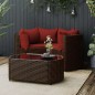 vidaXL Set muebles de jardín 4 piezas y cojines ratán sintético marrón vidaXL Set muebles de jardín 4 piezas y cojines ratán sintético marrón