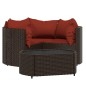 vidaXL Set muebles de jardín 4 piezas y cojines ratán sintético marrón vidaXL Set muebles de jardín 4 piezas y cojines ratán sintético marrón