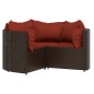 vidaXL Set muebles de jardín 4 piezas y cojines ratán sintético marrón vidaXL Set muebles de jardín 4 piezas y cojines ratán sintético marrón