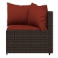 vidaXL Set muebles de jardín 4 piezas y cojines ratán sintético marrón vidaXL Set muebles de jardín 4 piezas y cojines ratán sintético marrón