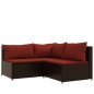 vidaXL Set muebles de jardín 4 piezas y cojines ratán sintético marrón vidaXL Set muebles de jardín 4 piezas y cojines ratán sintético marrón