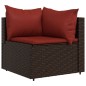 vidaXL Set muebles de jardín 4 piezas y cojines ratán sintético marrón vidaXL Set muebles de jardín 4 piezas y cojines ratán sintético marrón