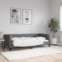 vidaXL Sofá cama tela gris oscuro 90x190 cm