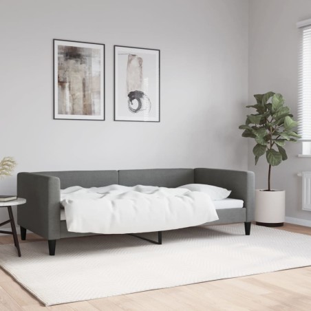 vidaXL Sofá cama tela gris oscuro 90x190 cm