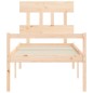 vidaXL Cama para personas mayores con cabecero madera maciza vidaXL Cama para personas mayores con cabecero madera maciza