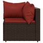 vidaXL Set muebles de jardín 3 piezas y cojines ratán sintético marrón vidaXL Set muebles de jardín 3 piezas y cojines ratán sintético marrón