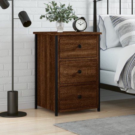 vidaXL Mesita de noche madera de ingeniería roble marrón 40x36x60 cm