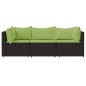 vidaXL Set muebles de jardín 3 piezas y cojines ratán sintético marrón