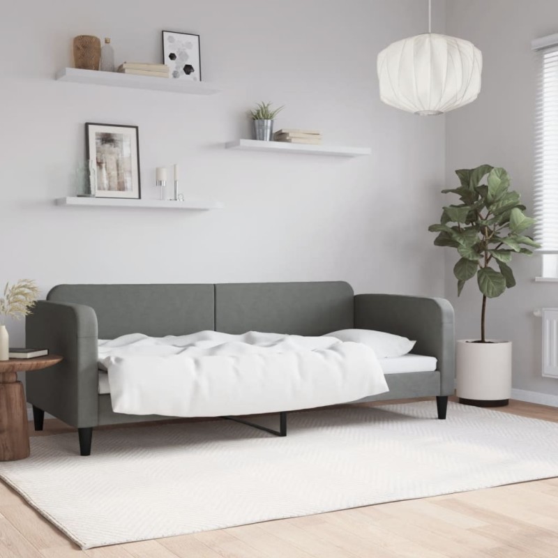 vidaXL Sofá cama tela gris oscuro 80x200 cm vidaXL Sofá cama tela gris oscuro 80x200 cm