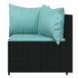 vidaXL Set de muebles de jardín 3 pzas y cojines ratán sintético negro