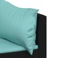 vidaXL Set de muebles de jardín 3 pzas y cojines ratán sintético negro