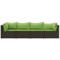 vidaXL Set muebles de jardín 4 piezas y cojines ratán sintético marrón vidaXL Set muebles de jardín 4 piezas y cojines ratán sintético marrón