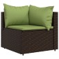 vidaXL Set muebles de jardín 4 piezas y cojines ratán sintético marrón vidaXL Set muebles de jardín 4 piezas y cojines ratán sintético marrón
