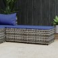 vidaXL Reposapiés de jardín con cojines 2 uds ratán sintético gris vidaXL Reposapiés de jardín con cojines 2 uds ratán sintético gris