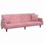 vidaXL Sofá cama con reposabrazos terciopelo rosa vidaXL Sofá cama con reposabrazos terciopelo rosa
