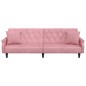 vidaXL Sofá cama con reposabrazos terciopelo rosa vidaXL Sofá cama con reposabrazos terciopelo rosa