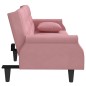 vidaXL Sofá cama con reposabrazos terciopelo rosa vidaXL Sofá cama con reposabrazos terciopelo rosa
