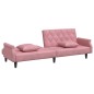 vidaXL Sofá cama con reposabrazos terciopelo rosa vidaXL Sofá cama con reposabrazos terciopelo rosa