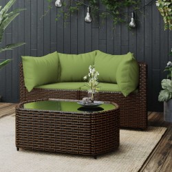 vidaXL Set muebles de jardín 3 piezas y cojines ratán sintético marrón