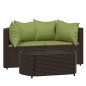 vidaXL Set muebles de jardín 3 piezas y cojines ratán sintético marrón vidaXL Set muebles de jardín 3 piezas y cojines ratán sintético marrón