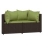 vidaXL Set muebles de jardín 3 piezas y cojines ratán sintético marrón vidaXL Set muebles de jardín 3 piezas y cojines ratán sintético marrón
