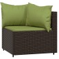 vidaXL Set muebles de jardín 3 piezas y cojines ratán sintético marrón vidaXL Set muebles de jardín 3 piezas y cojines ratán sintético marrón