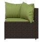 vidaXL Set muebles de jardín 3 piezas y cojines ratán sintético marrón vidaXL Set muebles de jardín 3 piezas y cojines ratán sintético marrón