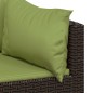 vidaXL Set muebles de jardín 3 piezas y cojines ratán sintético marrón vidaXL Set muebles de jardín 3 piezas y cojines ratán sintético marrón