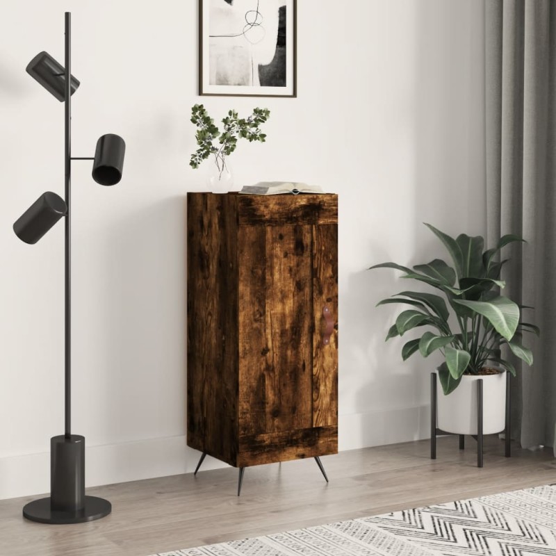 vidaXL Aparador madera de ingeniería roble ahumado 34,5x34x90 cm vidaXL Aparador madera de ingeniería roble ahumado 34,5x34x90 cm