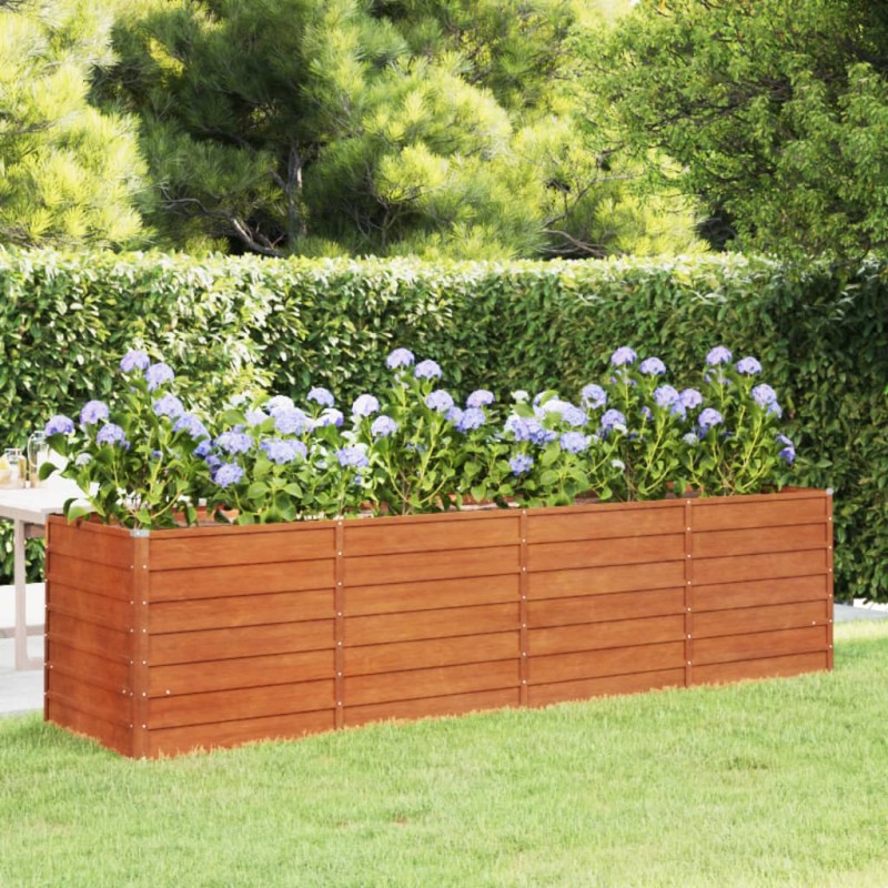 vidaXL Arriate oxidado de acero corten 320x80x77 cm