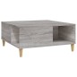 vidaXL Mesa de centro madera contrachapada gris Sonoma 80x80x36,5 cm