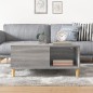 vidaXL Mesa de centro madera contrachapada gris Sonoma 80x80x36,5 cm