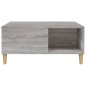 vidaXL Mesa de centro madera contrachapada gris Sonoma 80x80x36,5 cm
