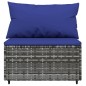 vidaXL Set de muebles de jardín 3 pzas y cojines ratán sintético gris vidaXL Set de muebles de jardín 3 pzas y cojines ratán sintético gris