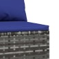 vidaXL Set de muebles de jardín 3 pzas y cojines ratán sintético gris vidaXL Set de muebles de jardín 3 pzas y cojines ratán sintético gris