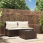 vidaXL Set muebles de jardín 3 piezas y cojines ratán sintético marrón