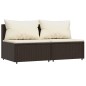 vidaXL Set muebles de jardín 3 piezas y cojines ratán sintético marrón