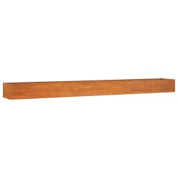 vidaXL Arriate oxidado de acero corten 600x80x45 cm