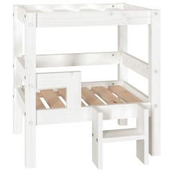vidaXL Cama para perros madera maciza de pino blanco 55,5x53,5x60 cm