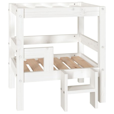 vidaXL Cama para perros madera maciza de pino blanco 55,5x53,5x60 cm