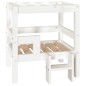 vidaXL Cama para perros madera maciza de pino blanco 55,5x53,5x60 cm