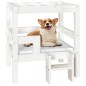 vidaXL Cama para perros madera maciza de pino blanco 55,5x53,5x60 cm